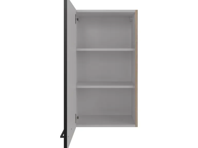 Flex-Well Exclusiv Küchen-Oberschrank Capri 50x 89cm Schwarz Matt-Endgrain Oak