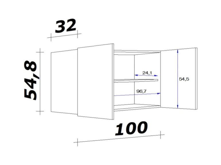 Flex-Well Exclusiv Küchen-Oberschrank Cara 100 x 55cm Artisan Eiche Nachbildung