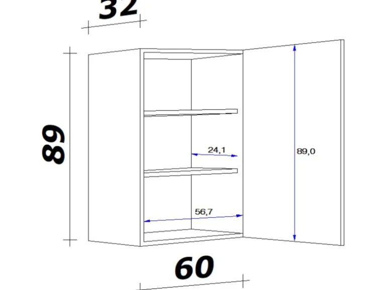 Flex-Well Exclusiv Küchen-Oberschrank Cara 60x 89cm Artisan Eiche Nachbildung