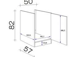 Flex-Well Exclusiv Küchen-Spülenunterschrank Joelina 50cm ohne Arbeitsplatte W.