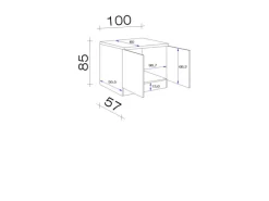 Flex-Well Exclusiv Küchen-Spülenschrank  Lund 100cm Lichtgrau glänzend-Rauchgrau