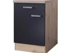 Flex-Well Exclusiv Küchen-Unterschrank Lara 60 cm Anthrazit-San Remo Eiche