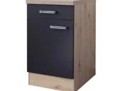 Flex-Well Exclusiv Küchen-Unterschrank Lara 50 cm Anthrazit-San Remo Eiche