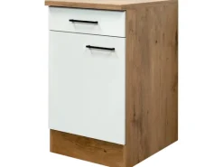 Flex-Well Exclusiv Küchen-Unterschrank Vintea 50 cm Magnolie matt - Lancelot Oak