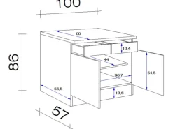 Flex-Well Exclusiv Küchen-Unterschrank Orlando 100cm Kaschmir Glanz-Sonoma Eiche