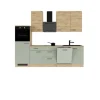 Flex-Well Exclusiv Küchenzeile Cara 280 cm Schilfgrün matt - Artisan Eiche