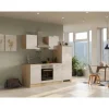 Flex-Well Exclusiv Küchenzeile Orlando 220 cm Kaschmir Glanz - Sonoma Eiche