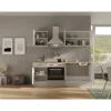 Flex-Well Exclusiv Küchenzeile 1601-036 Lund 210cm Lichtgrau glänzend -Rauchgrau