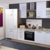 Flex-Well Exclusiv Küchenzeile Valero 310 cm Hochglanz Weiß - Sonoma Eiche