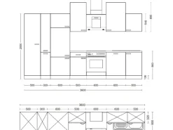 Flex-Well Exclusiv Küchenzeile Valero 360 cm Hochglanz Weiß - Sonoma Eiche