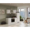 Flex-Well Exclusiv Küchenzeile Joelina 220 cm Weiß matt - Beton Grau