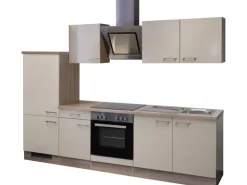 Flex-Well Exclusiv Küchenzeile Orlando 270 cm Kaschmir Glanz-Sonoma Eiche
