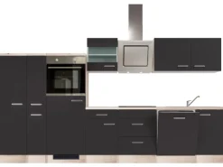 Flex-Well Exclusiv Küchenzeile Lara 360 cm Anthrazit - San Remo Eiche