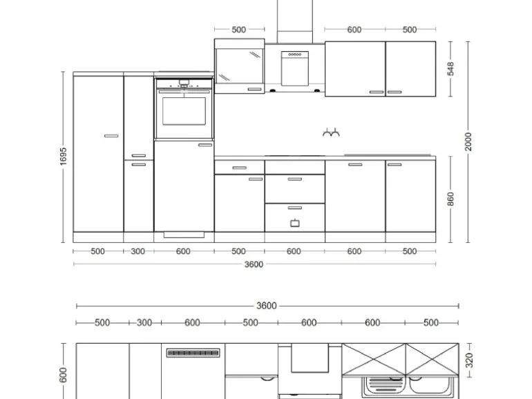 Flex-Well Exclusiv Küchenzeile Lara 360 cm Anthrazit - San Remo Eiche