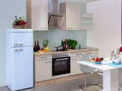 Flex-Well Exclusiv Küchenzeile Orlando 220 cm Kaschmir Glanz-Sonoma Eiche