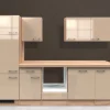 Flex-Well Exclusiv Küchenzeile Orlando 280 cm ohne E-Geräte Kaschmir Glanz