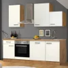 Flex-Well Exclusiv Küchenzeile Vintea 220 cm Magnolia - Lancelot Oak