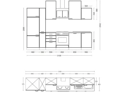 Flex-Well Exclusiv Küchenzeile Lara 310 cm Anthrazit - San Remo Eiche