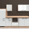 Flex-Well Exclusiv Küchenzeile Valero 270 cm ohne E-Geräte Hochglanz Weiß