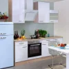 Flex-Well Exclusiv Küchenzeile Valero 220 cm Hochglanz Weiß-Sonoma Eiche