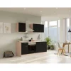 Flex-Well Exclusiv Küchenzeile Lara 210 cm Anthrazit - San Remo Eiche