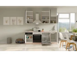 Flex-Well Exclusiv Küchenzeile Lara 220 cm Anthrazit - San Remo Eiche