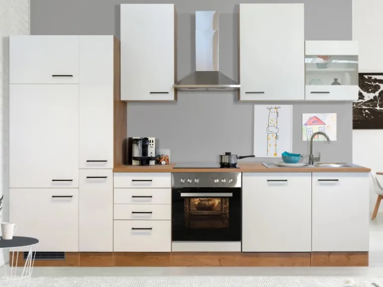Flex-Well Exclusiv Küchenzeile Vintea 310 cm Magnolia-Lancelot Oak