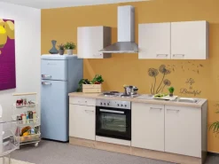 Flex-Well Exclusiv Küchenzeile Orlando 210 cm Kaschmir Glanz-Sonoma Eiche