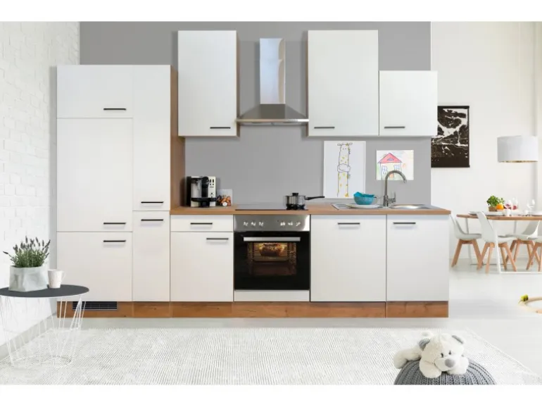 Flex-Well Exclusiv Küchenzeile Vintea 310 cm Magnolia-Lancelot Oak