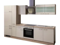 Flex-Well Exclusiv Küchenzeile Orlando 300 cm Kaschmir Glanz-Sonoma Eiche