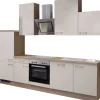 Flex-Well Exclusiv Küchenzeile Orlando 280 cm Kaschmir Glanz-Sonoma Eiche