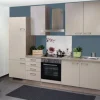 Flex-Well Exclusiv Küchenzeile Orlando 270 cm Kaschmir Glanz-Sonoma Eiche