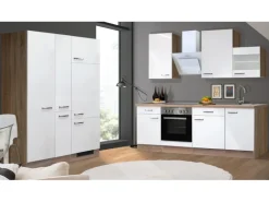 Flex-Well Exclusiv Küchenzeile Valero 360 cm Hochglanz Weiß