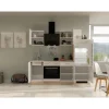 Flex-Well Exclusiv Küchenzeile Valero 220 cm Hochglanz Weiß - Sonoma Eiche
