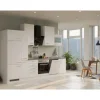 Flex-Well Exclusiv Küchenzeile Joelina 310 cm Weiß matt - Beton Grau