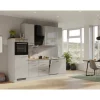 Flex-Well Exclusiv Küchenzeile Lund 280 cm Lichtgrau glänzend-Rauchgrau