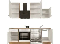 Flex-Well Exclusiv Küchenzeile Vintea 220 cm Magnolia matt - Lancelot Oak