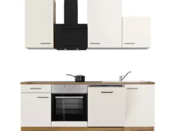 Flex-Well Exclusiv Küchenzeile Vintea 220 cm Magnolia matt - Lancelot Oak