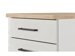 Flex-Well Exclusiv Küchenzeile Lund 310 cm Lichtgrau glänzend-Rauchgrau