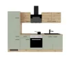 Flex-Well Exclusiv Küchenzeile Cara 270 cm Schilfgrün matt - Artisan Eiche
