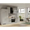 Flex-Well Exclusiv Küchenzeile Lund 310 cm Lichtgrau glänzend-Rauchgrau