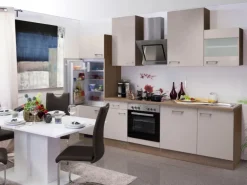 Flex-Well Exclusiv Küchenzeile Orlando 280 cm Kaschmir Glanz-Sonoma Eiche