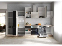 Flex-Well Exclusiv Küchenzeile Lara 360 cm Anthrazit - San Remo Eiche