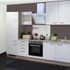 Flex-Well Exclusiv Küchenzeile Valero 270 cm Hochglanz Weiß-Sonoma Eiche