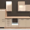 Flex-Well Exclusiv Küchenzeile Orlando 280 cm ohne E-Geräte Kaschmir Glanz