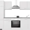 Flex-Well Exclusiv Küchenzeile Joelina 270 cm Weiß matt - Beton Grau