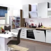 Flex-Well Exclusiv Küchenzeile Valero 280 cm Hochglanz Weiß-Sonoma Eiche