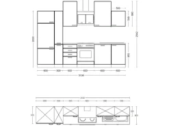 Flex-Well Exclusiv Küchenzeile Vintea 310 cm Magnolia matt - Lancelot Oak