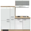 Flex-Well Exclusiv Küchenzeile Valero 190 cm Hochglanz Weiß-Sonoma Eiche