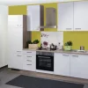 Flex-Well Exclusiv Küchenzeile Valero 270 cm Hochglanz Weiß-Sonoma Eiche